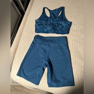 Reebok Blue Sports Bra(md) and Shorts(sm)